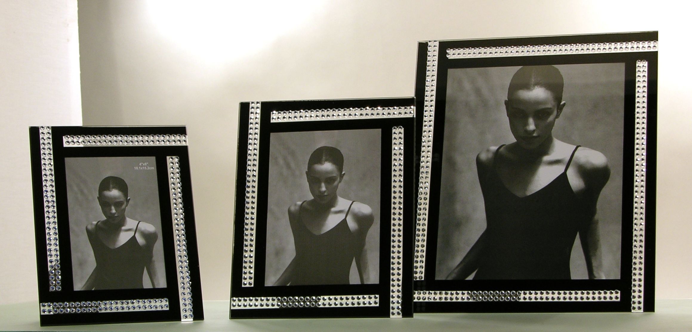 CASSIN Bilderrahmen m. 2 Reihen Crystals groß