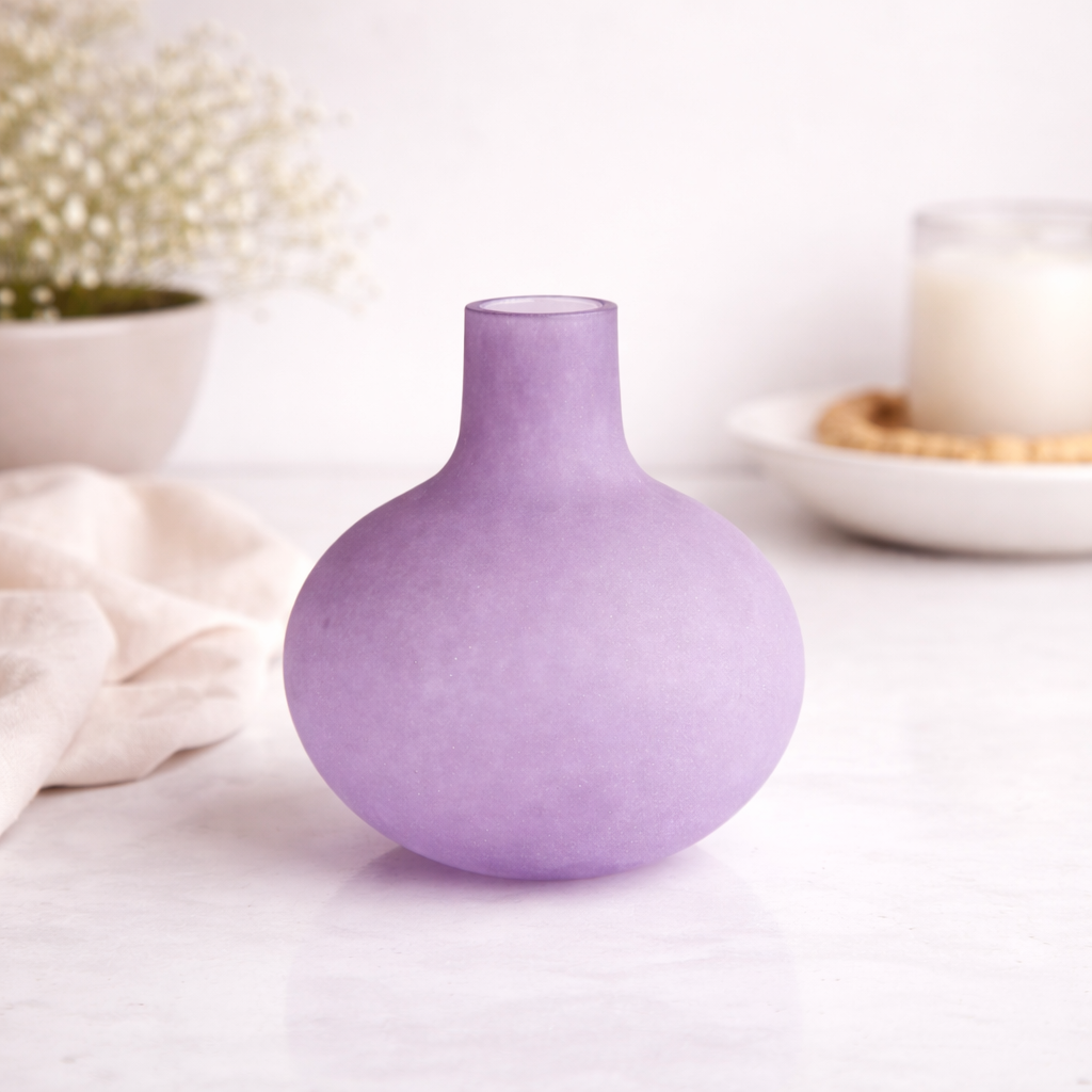 FLOWERS Vase A violett satiniert
